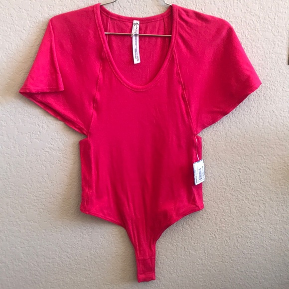 Free People Ribbed Flutter Sleeve Bodysuit - Picture 4 of 9